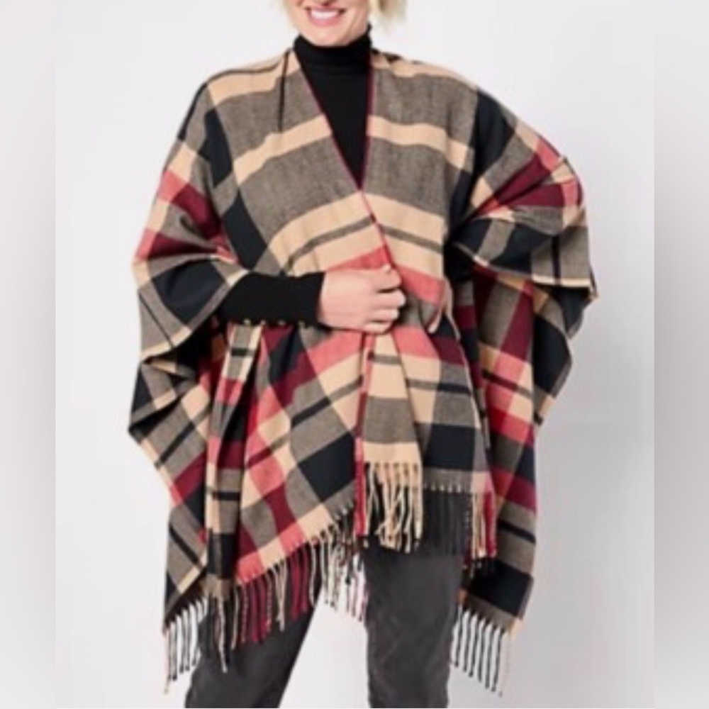 Belle by Kim Gravel Wrapping All The Way Holiday Ruana Wrap One Size Missy